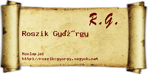 Roszik György névjegykártya