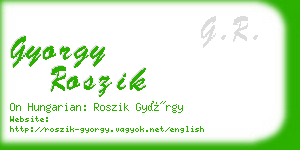 gyorgy roszik business card